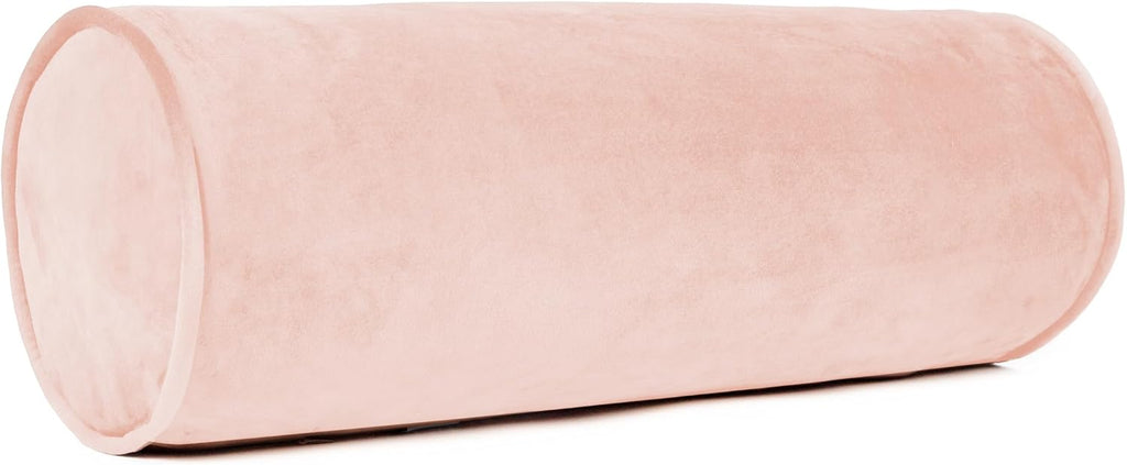 Sherry Kline Velvet Neck Bolster Pillows Set of 2, Plush Velvet Decorative Cylinder Throw Pillows for Couch, Sofa & Bed, Round Accent Pillow, Back & Neck Support, Brown, 18" x 6"