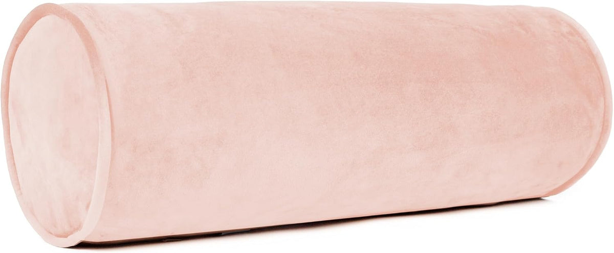 Sherry Kline Velvet Neck Bolster Pillows Set of 2, Plush Velvet Decorative Cylinder Throw Pillows for Couch, Sofa & Bed, Round Accent Pillow, Back & Neck Support, Brown, 18" x 6"
