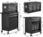 8 Drawer Rolling Tool Chest, High Capacity Tool Box with Lockable Wheels and Drawers, 2 in 1 Portable Toolbox Organizer Storage Cabinet For Garage, Warehouse, Repair Shop