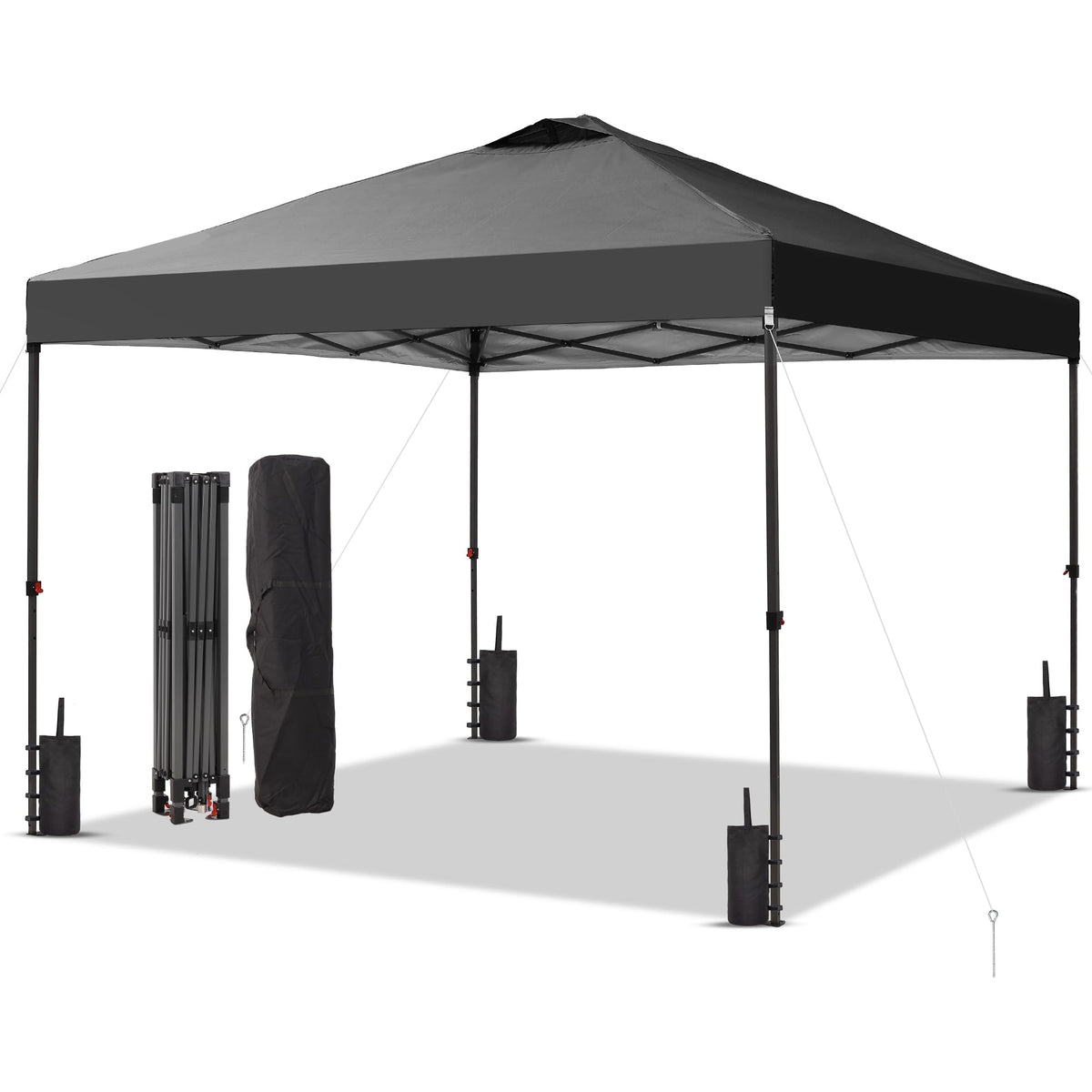 GDY 10x10FT Pop-Up Canopy Tent — with 4-Side Walls & Vented Top, Portable Outdoor Event Tent for Garden, Poolside, Parks, Parties,Camping, Pink.