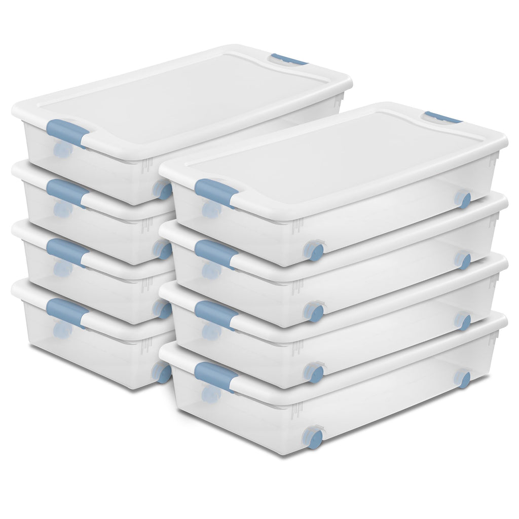Sterilite Latching Box with Lids for Home and Office, 32 Quart, 6-Pack