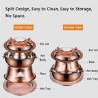 Chinese Charcoal Hot Pot, Food-grade Stainless Steel Hot Pot，Copper-12.6in