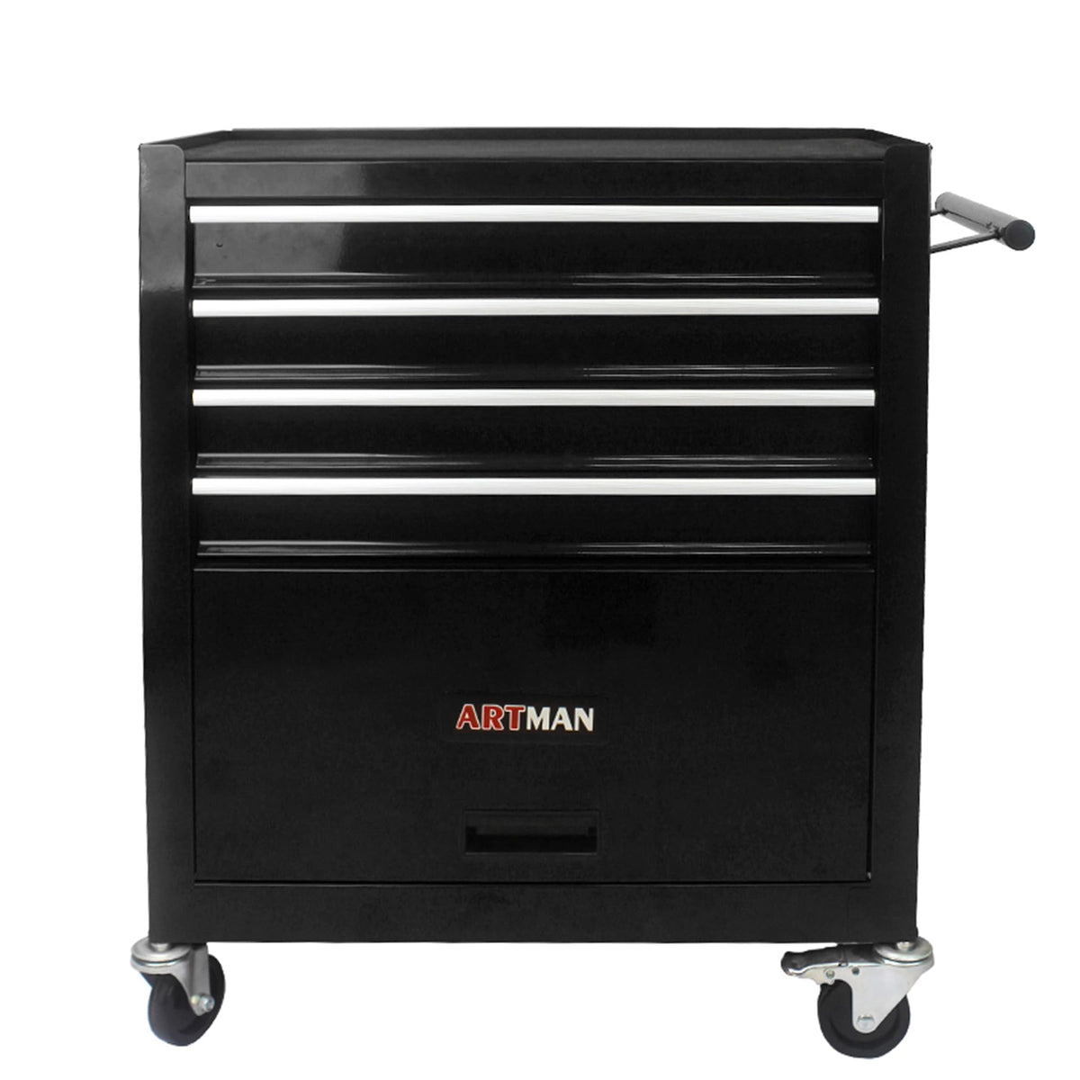 4-Drawer Tool Cart on Wheels, Drawers Rolling Tool Chest with 1 Cabinet, Mobile Trolley Organizer Tools Box with Locking Wheels & Ball Bearing Drawers for Garage,Warehouse,Repair Shop (Blue)