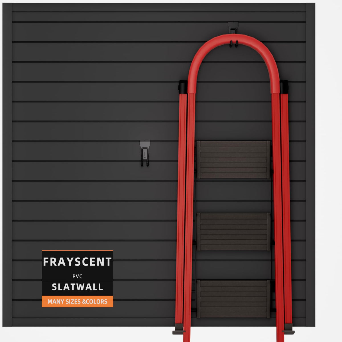 FRAYSCENT Slat Wall Paneling Garage Slat Wall Storage Systems Slatwall Panels Power Tool Organizer Wall Mount, PVC Garage Storage & Organization Products Slate Board (Black, 4ft x 8ft)