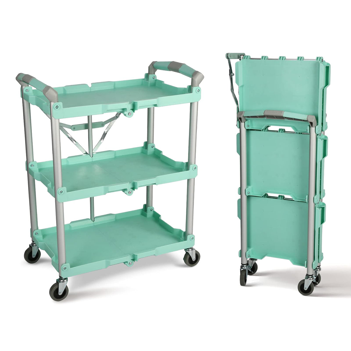 Olympia Tools 85-188 Pack-N-Roll Folding Collapsible Service Cart, 150LB Capacity, Black