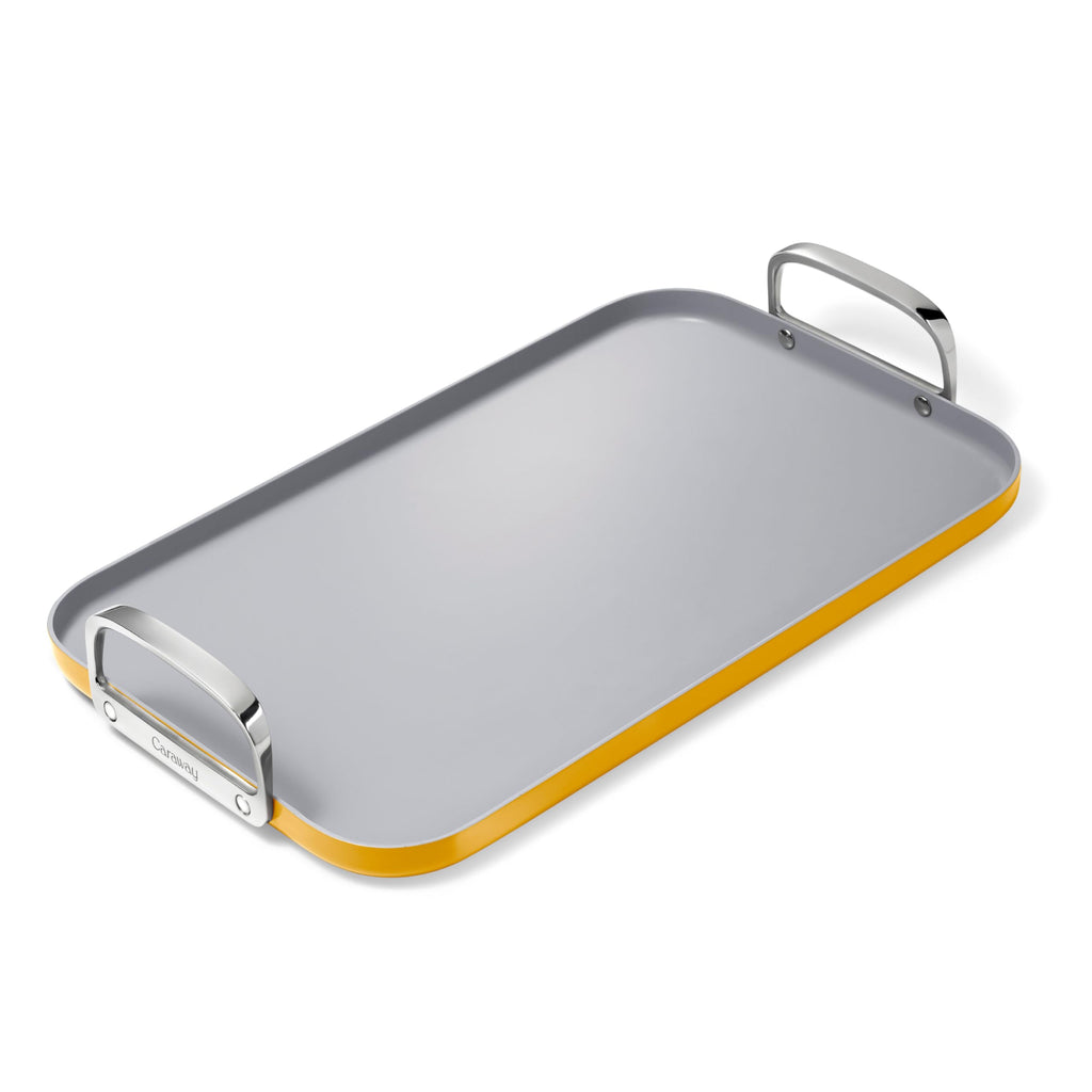 Caraway 19x12" Non-Stick Double Burner Griddle and Grill Press Set