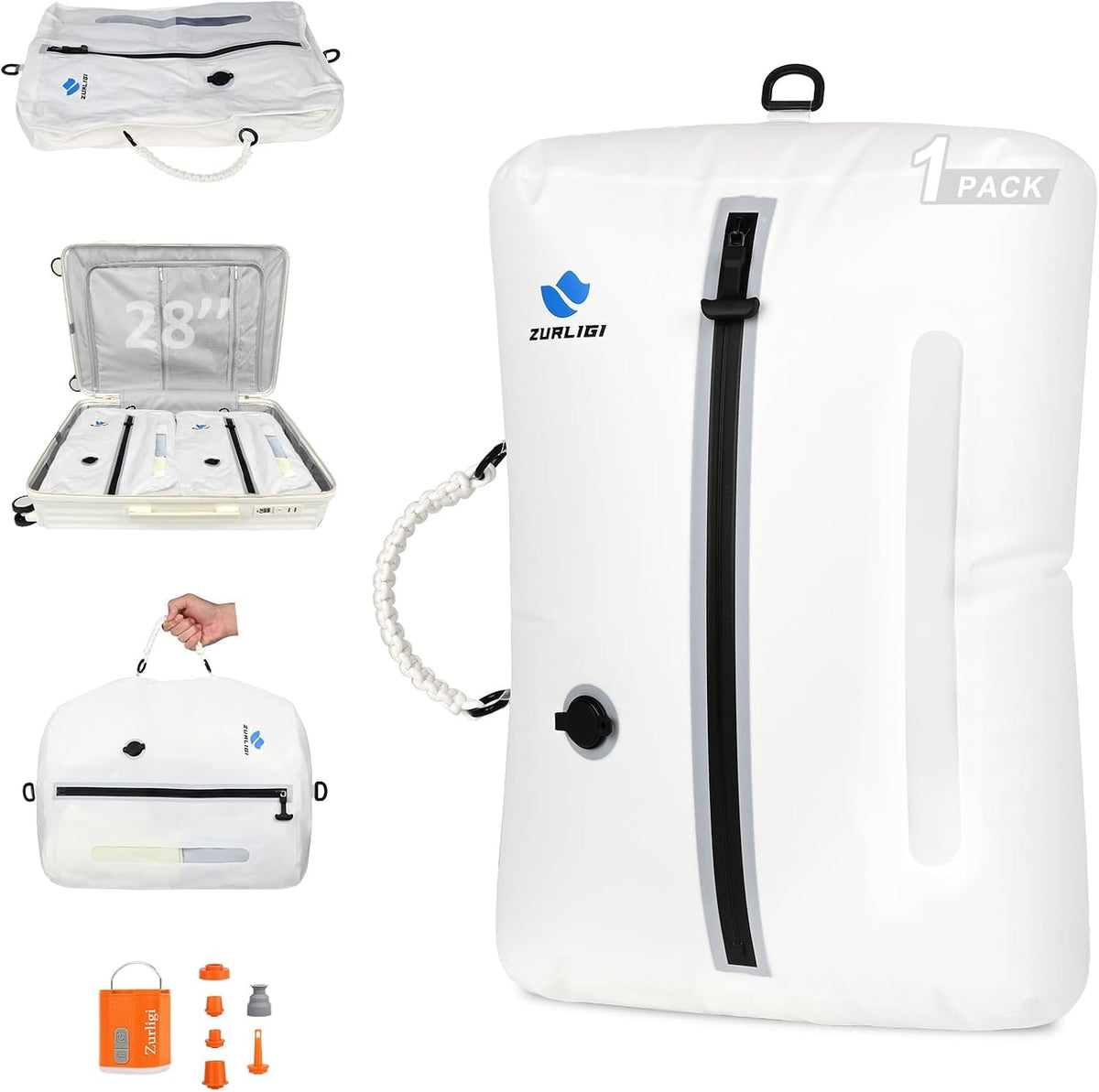 Zurligi Vacuum Travel Bags with Pump, Anti-rip Waterproof Compression Bag
