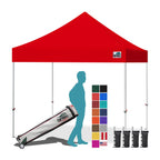 Eurmax USA 10x10ft Pop Up Canopy,Commercial Instant Tent for Outdoor Events,Patented No-Tip Rolling Storage Bag with 4 Sandbags,UV & Water Resistant,Heavy Duty Portable Shelter Gazebo,White