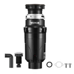 VEVOR Garbage Disposal, 1HP 3270RPM DC Motor, Continuous Feed Food Waste Sink Disposer, EZ Connect Food Waste Grinding System with Sound Reduction, Power Cord and Splash Guard, for Kitchen