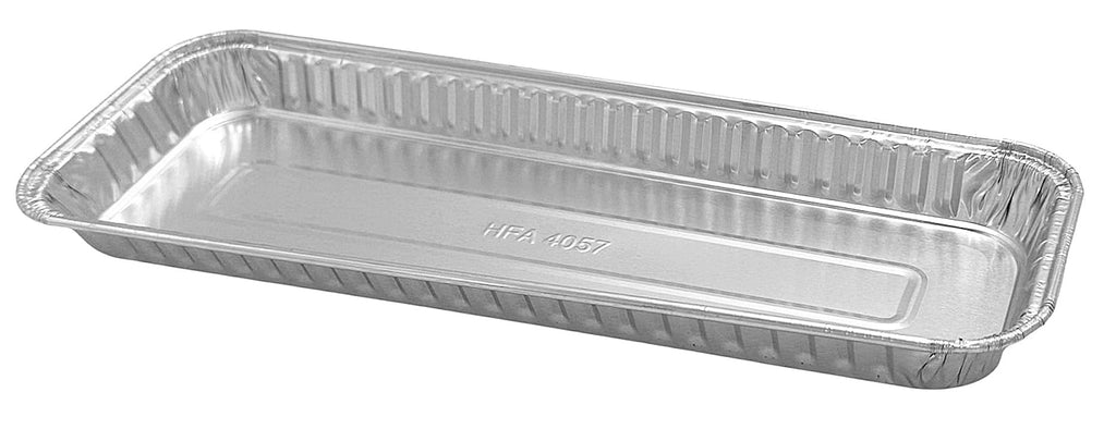 PACTOGO 11" x 7" x .75" Oblong Disposable Aluminum Foil Danish Cake Pans - Shallow Baking Sheets Ideal for Sweets, Cakes, Cookies (Pack of 100)