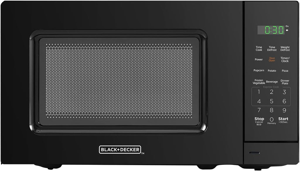 0.7 Cu. Ft. Compact Microwave Oven, 700W, 11 Power Levels, 6 Presets, Child Safety Lock, LED Display, Push-Button Door, Removable 10" Turntable, for Small Kitchen, Dorm & Apartment