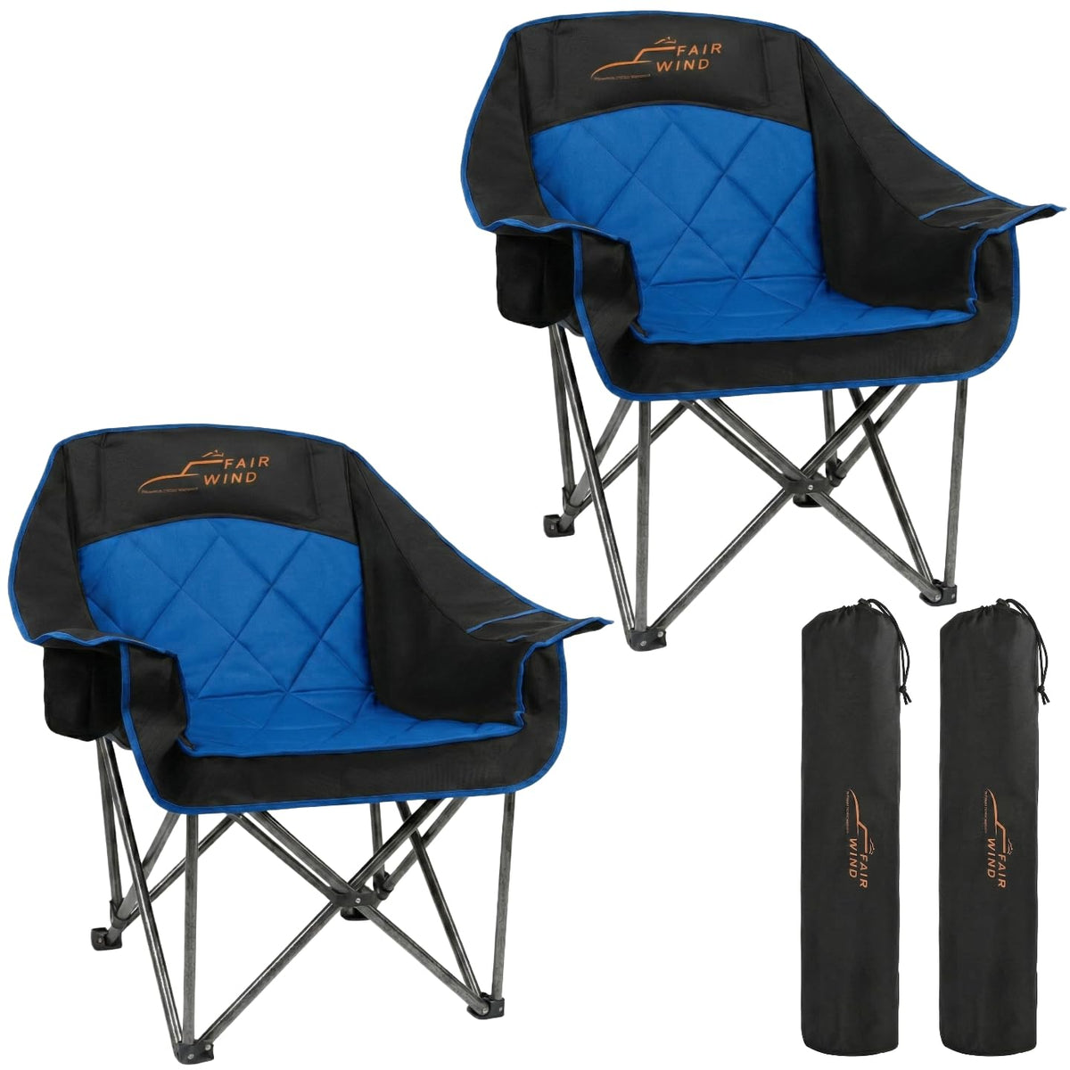 FAIR WIND 2 Pack XL Oversized Padded Camping Chair Heavy Duty for Adults