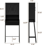Vabches Metal Frame Over The Toilet Storage Cabinet, Black
