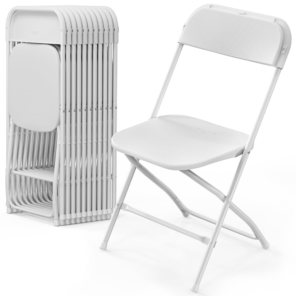 VINGLI 40 Pack Black Plastic Folding Chair, Indoor Outdoor Portable Stackable Commercial Seat with Steel Frame 350lb. Capacity for Events Office Wedding Party Picnic Kitchen Dining