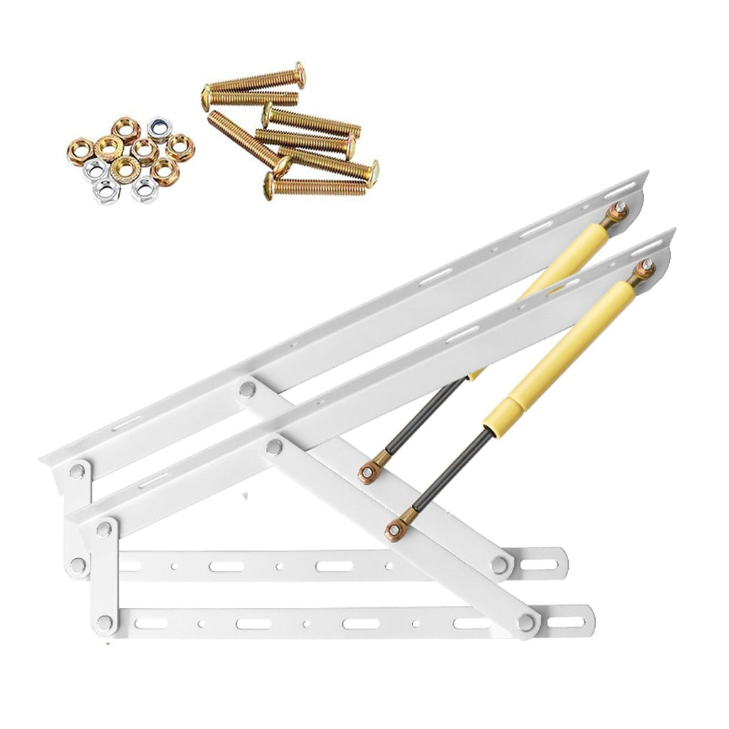 1 Pair Bed Lift Mechanism Heavy Duty Gas Spring Bed Storage Lift Kit, Hydraulic Pneumatic Rod Folding Lift For Bed Gas Spring Bed Storage Lift Kit, Folding Bed Accessories, 62-150cm(White,620mm)