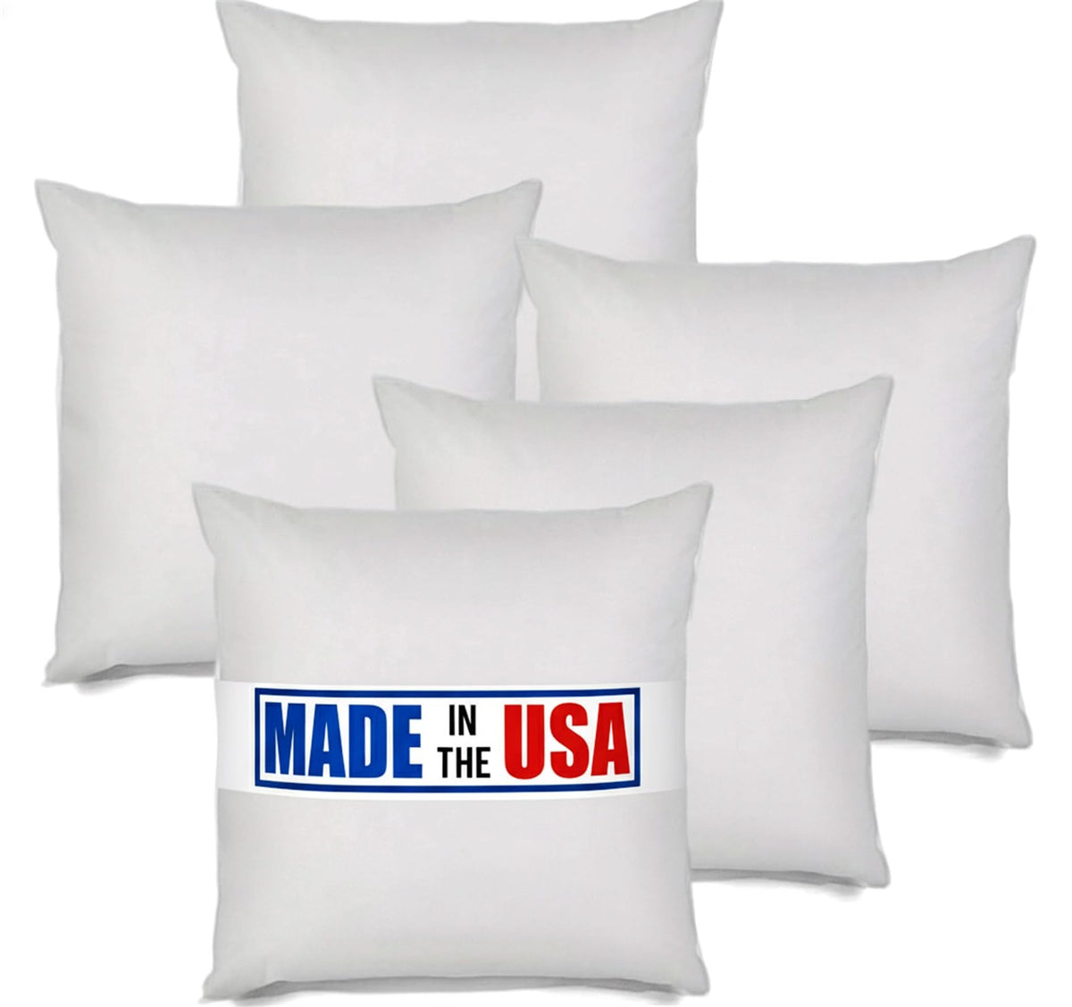 MSD 3 Pack Pillow Insert 30X30 Hypoallergenic Square Form Sham Stuffer Standard White Polyester Decorative Euro Throw Pillow Inserts for Sofa Bed - Made in USA (Set of 3) - Machine Washable and Dry