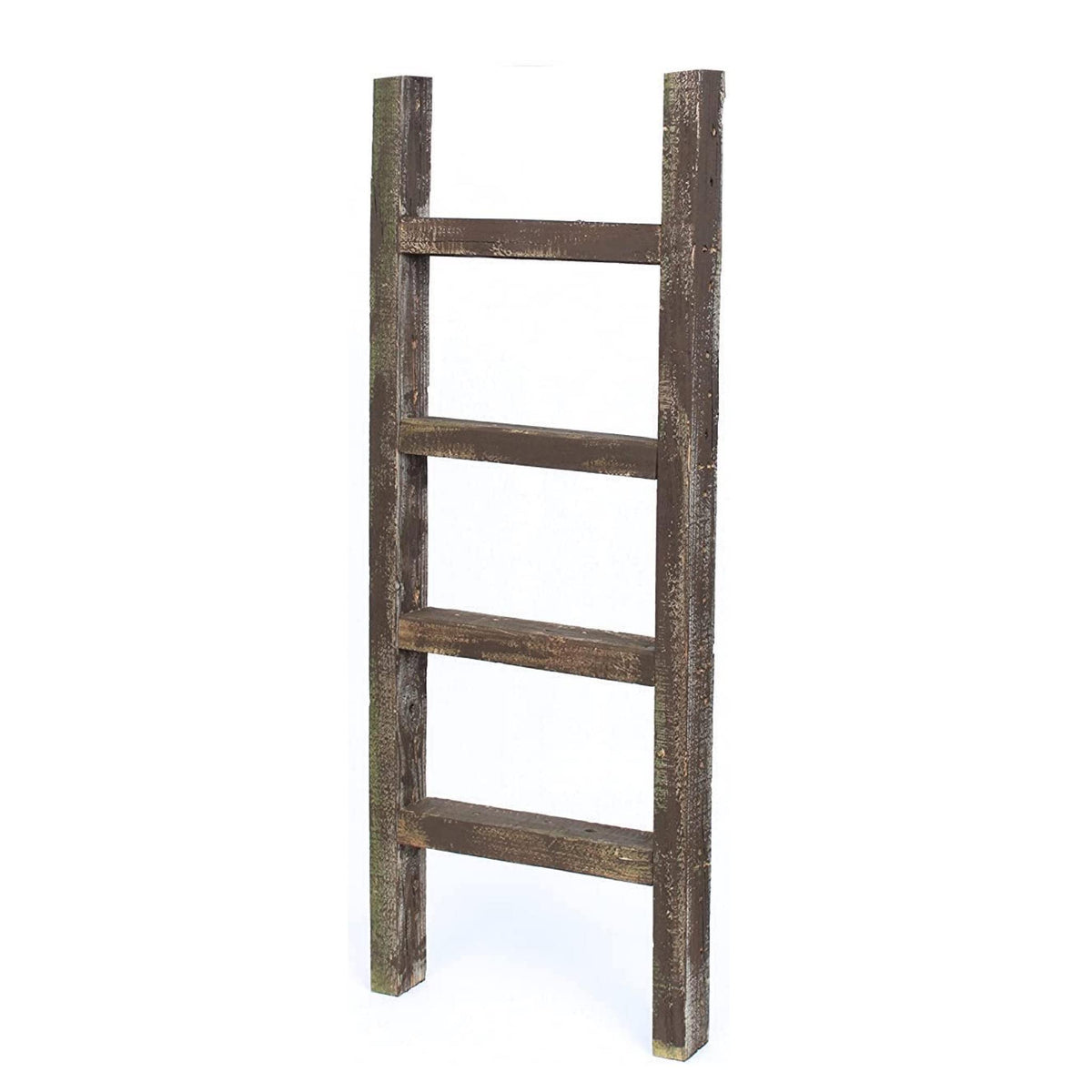 BARNWOODUSA 5 FT Decorative Ladder, Reclaimed Wood Ladder - Smoky Black