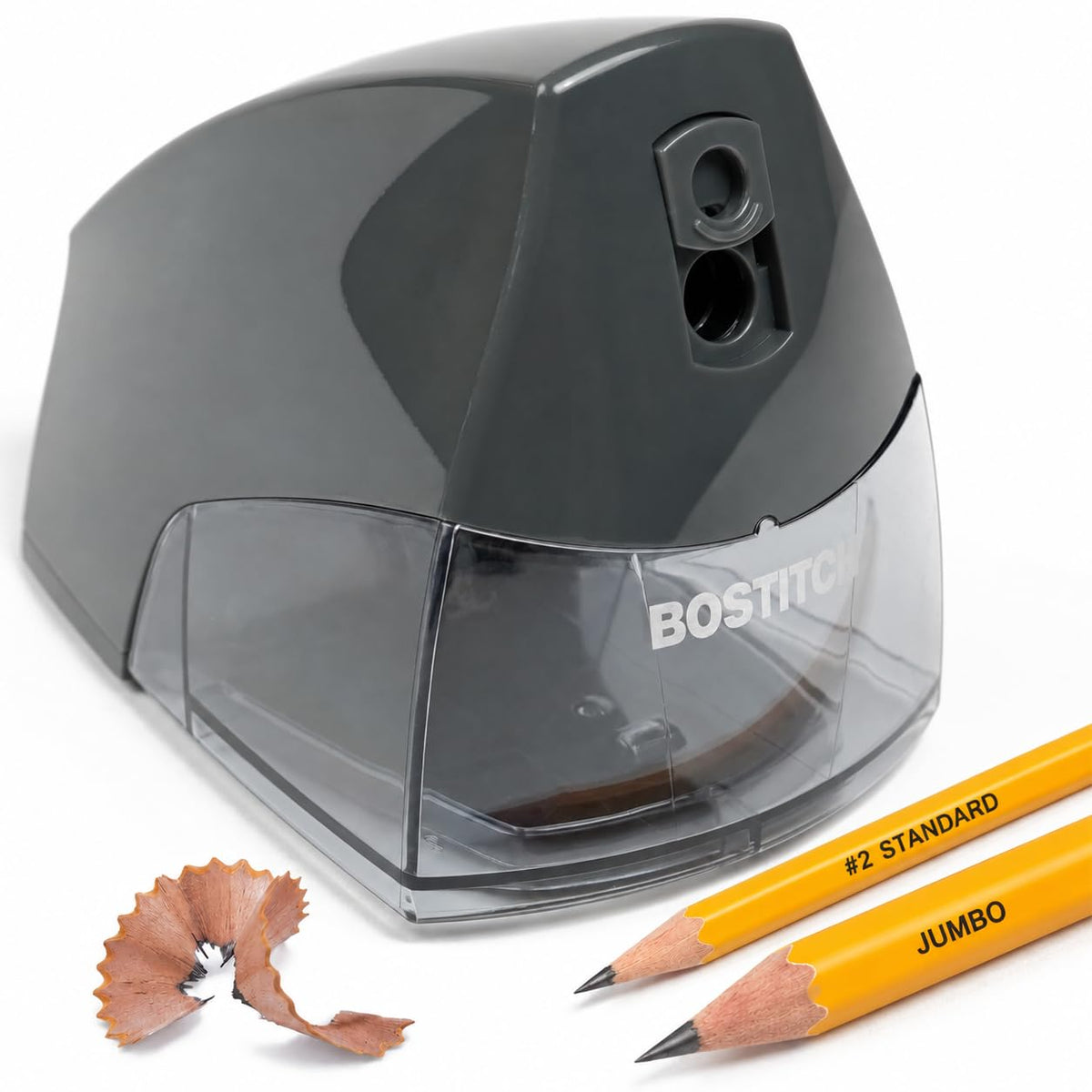Bostitch Office Electric Pencil Sharpener for Classroom & Desk Use, Heavy-Duty Stall-Free Motor, High-Capacity Shavings Tray, Blue (Pack of 6)