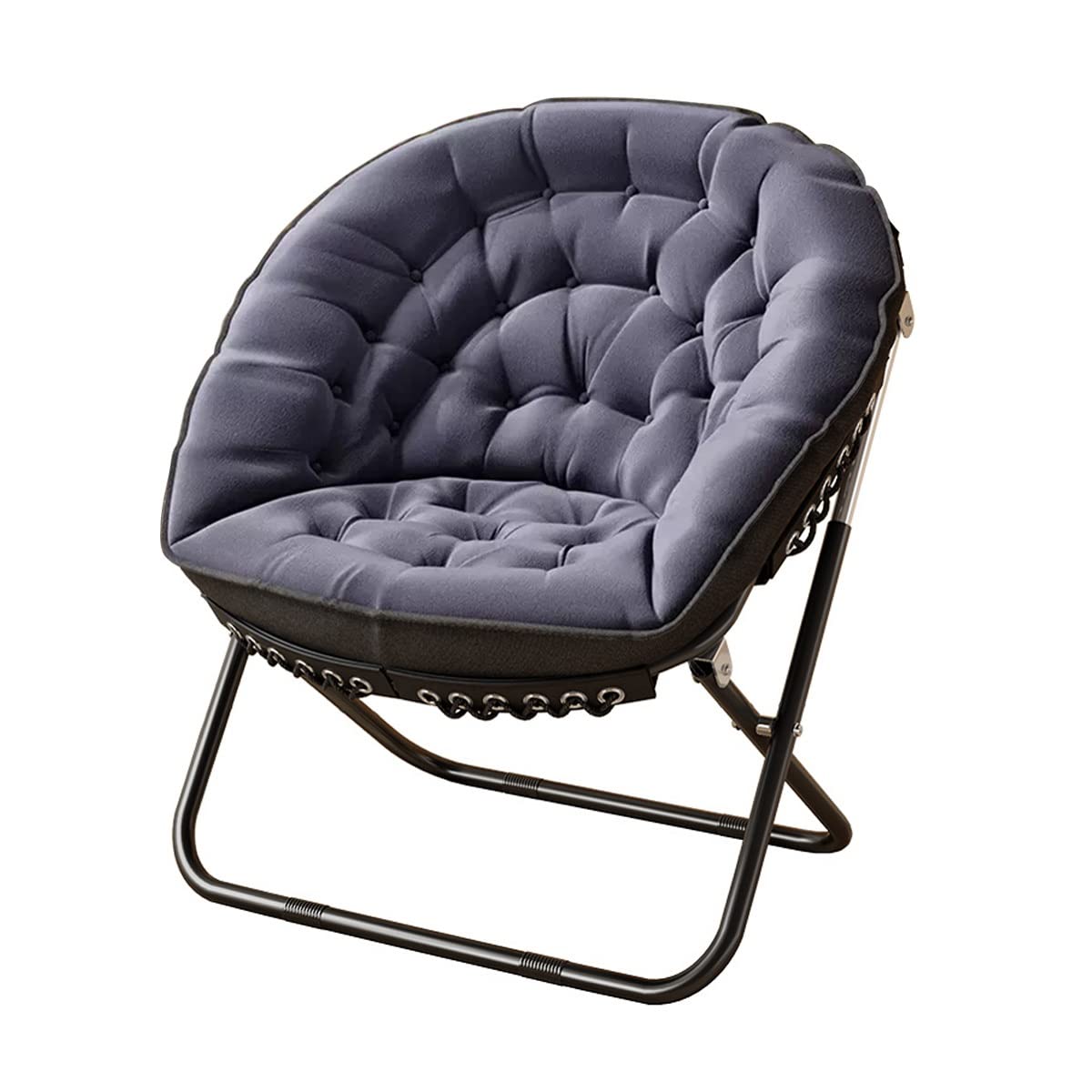 YCKEGEW Folding Papasan Chair Oversized Saucer Chair Indoor Accent Chair for Living Room,Lounge Chairs with Carbon Steel Frame,Lazy Sofa Office Chair for Home (Color : Green)
