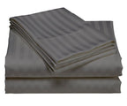 USA RV King Sheet Set in Purple Stripe 400 Thread-Count 100% Egyptian Long Staple Cotton, Sateen Weave for Soft and Silky Feel, Breathable 4-Piece Bedsheet, Elasticized 24'' Extra Deep Pocket