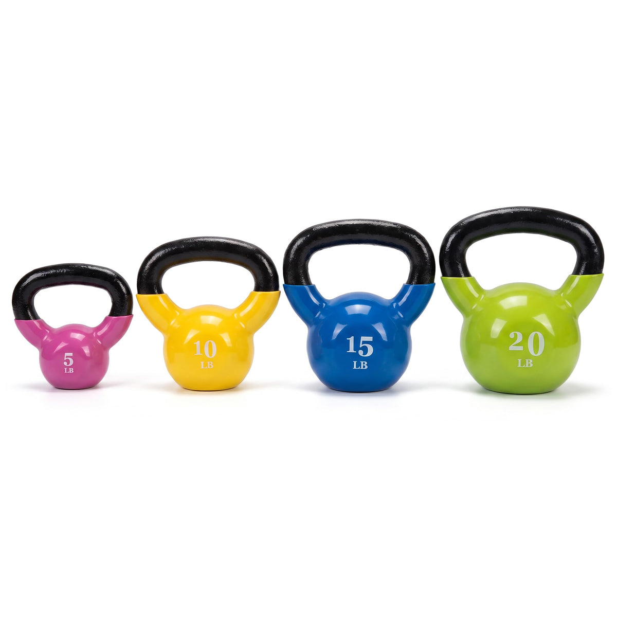 Fitvids 5-50 LB Kettlebells Cast Iron Strength Training Kettlebells for Home Gym Exercises, Single or Set