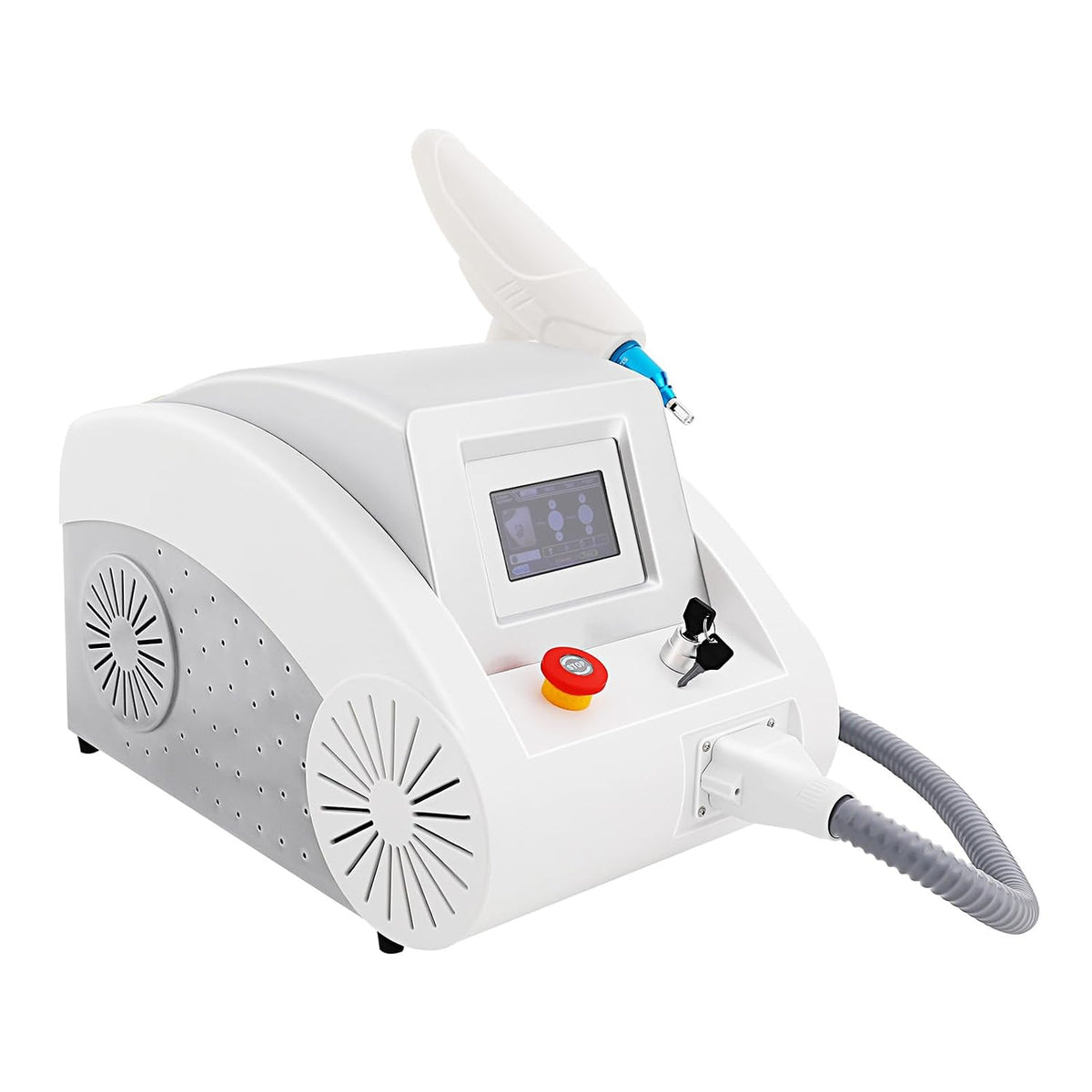 Q Switched Nd Yag Laser Tattoo Removal Machine, Picosecond Pigment Care Machine with Dual Wavelength 1064nm 532nm, Salon Grade Skin Equipment, for Spots, Tattooed Eyebrows, and Home Use