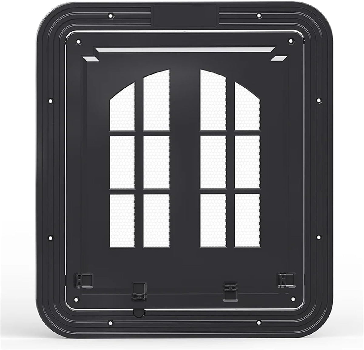 Large Dog Screen Door with Flap Opening | Self-Closing Pet Door for Dogs and Cats with 4 Entry Ways Large Animal Door(White,L) (Black S)