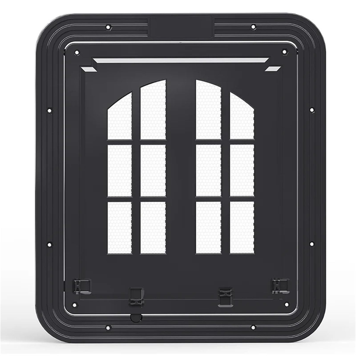 Large Dog Screen Door with Flap Opening | Self-Closing Pet Door for Dogs and Cats with 4 Entry Ways Large Animal Door(White,L) (Black S)