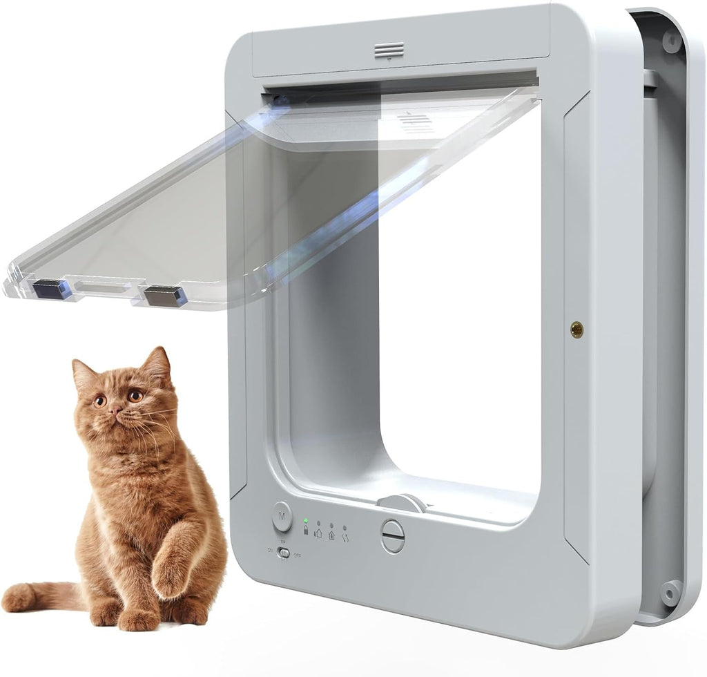 Automatic Pet Door with Microchip Technology Includes 2 Sensor Collars and Remote Ideal for Cats and Small Dogs
