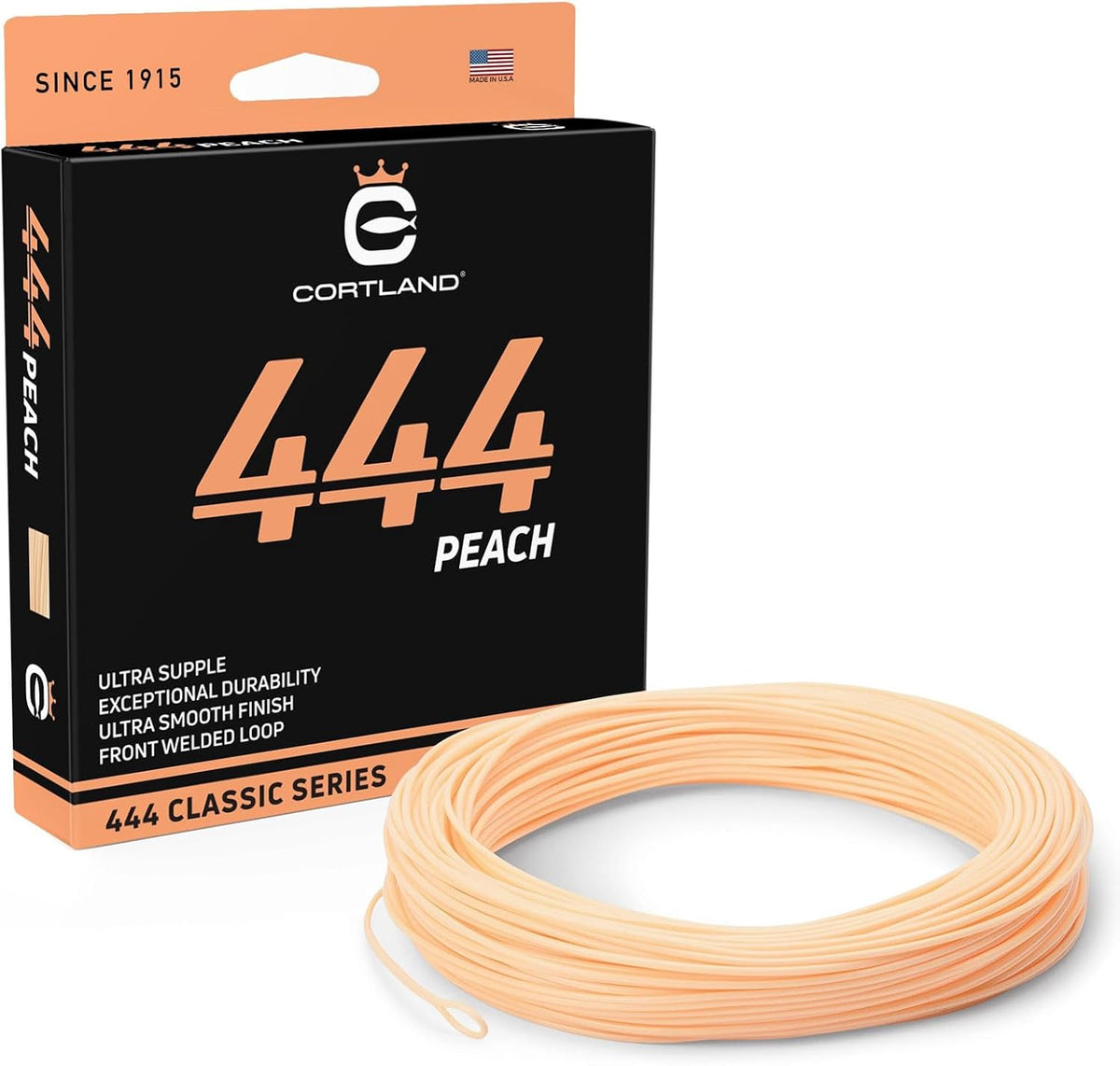 CORTLAND 444 Fly Fishing Line with Front Welded Loop - 90 FT Durable Easy Casting Ultra Supple High Floating Classic Series Fly Rod Line for Freshwater