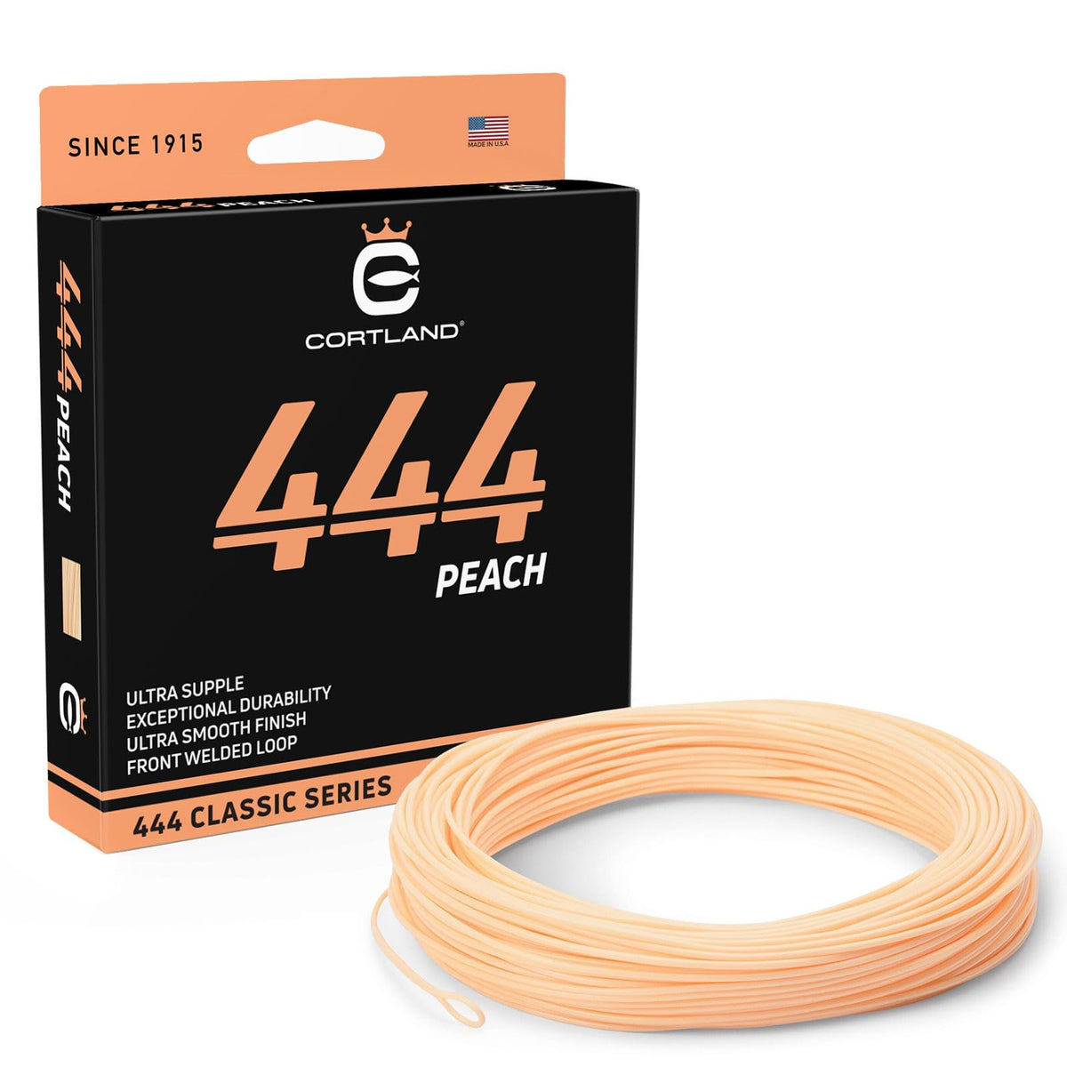 CORTLAND 444 Fly Fishing Line with Front Welded Loop - 90 FT Durable Easy Casting Ultra Supple High Floating Classic Series Fly Rod Line for Freshwater