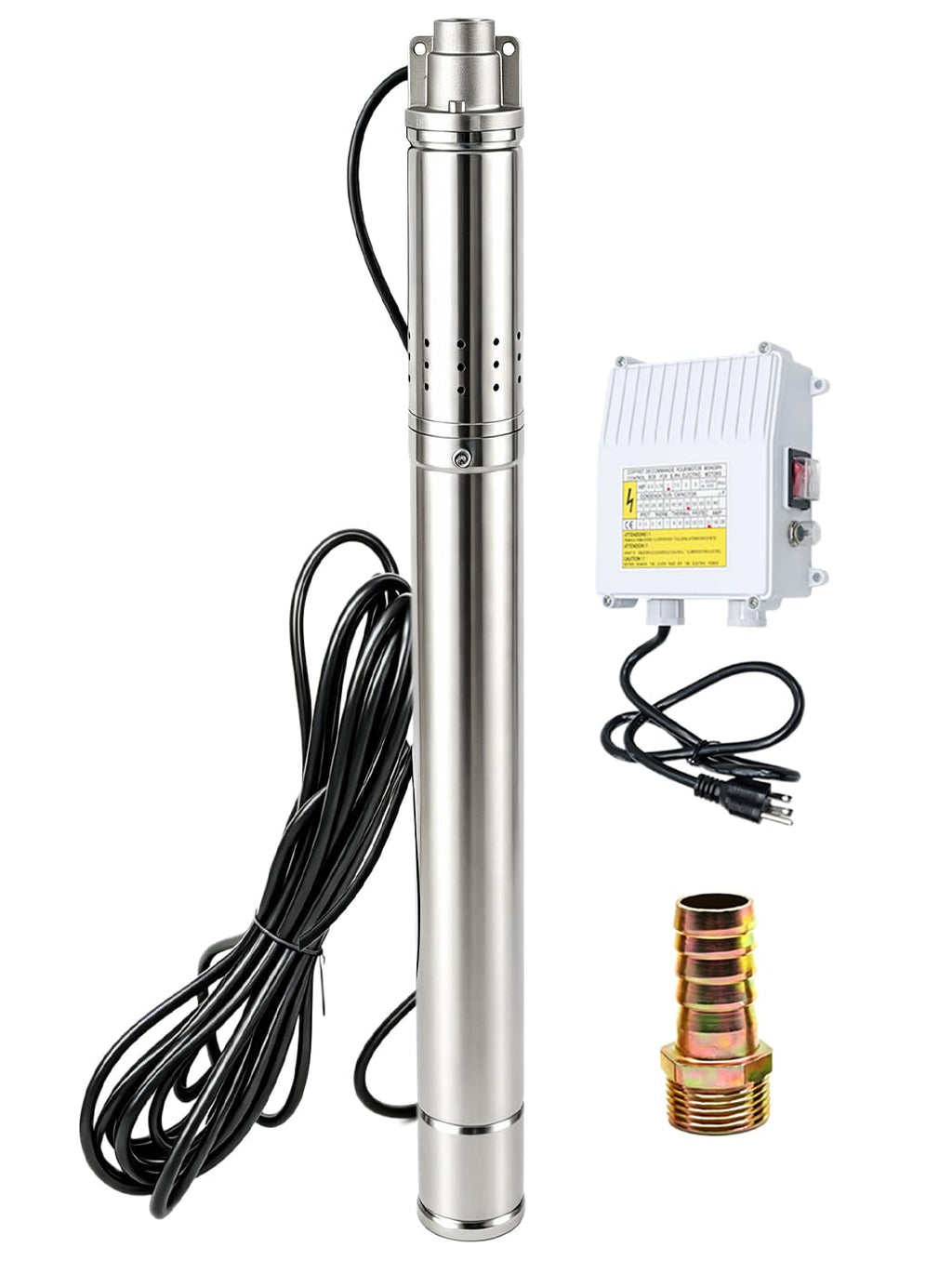 2" Deep Well Submersible Pump, 1/2 HP 110V Deep Well Pump with 33FT Cord
