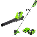 Greenworks 60V 13 in String Trimmer & 540 CFM Blower Combo, 4.0 Ah Battery