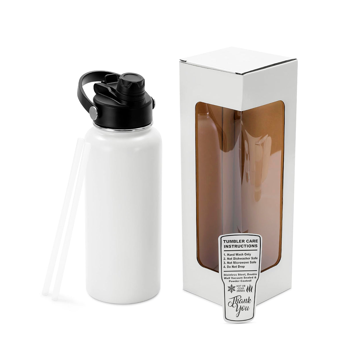 makerflo 32oz Powder Coated Hydro Water Bottle Blanks, Orange, Case of 25