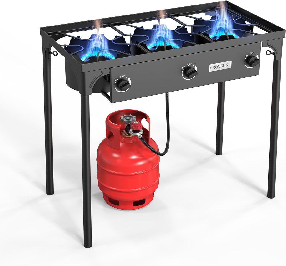 ROVSUN 3 Burner Outdoor Propane Gas Stove, 225,000 BTU with CSA Regulator