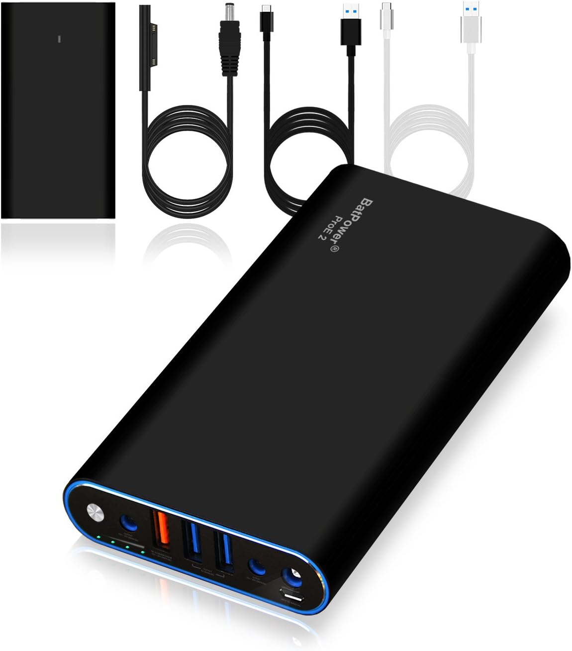 BatPower ProE 2 ES7B 96Wh Surface Power Bank for Surface Pro X 9 8 7 6 5 4 3 2 RT Go Surface Book 3 2 1 External Battery Surface Laptop 4 3 2 1 Portable Charger, USB QC Fast Charge Tablet Smartphone