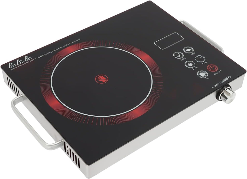 5 Burner Electric Stove Top Countertop, 110V 4800W 35.5" Built-in Electric Radiant Cook Top with Knob Control, 5 Power Levels, Automatic Shutdown,Hard Wire, No Plug
