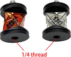 GRZ101 Mini 360 Degree Reflective Survey Prism for Leica Total Station 3cm Mini Prism with 1/4 Thread, 5 Arcsec Accuracy +30mm Constant Copper Silver Coated Survey Reflector (Copper + Silver Mixed)