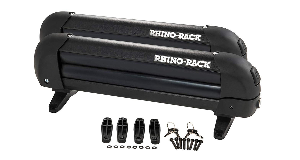 Rhino-Rack Carrier for Skis, Snowboards, Fishing Rods, Paddles, Skateboards, Water Skis, Wakeboard & More, Universal Mounting, Easy to Use, Locking, Lightweight & Heavy Duty, Suitable for All Vehicles
