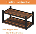 BON AUGURE Coffee Tables for Living Room, 2 Tier Storage Shelf, 43In Rustic