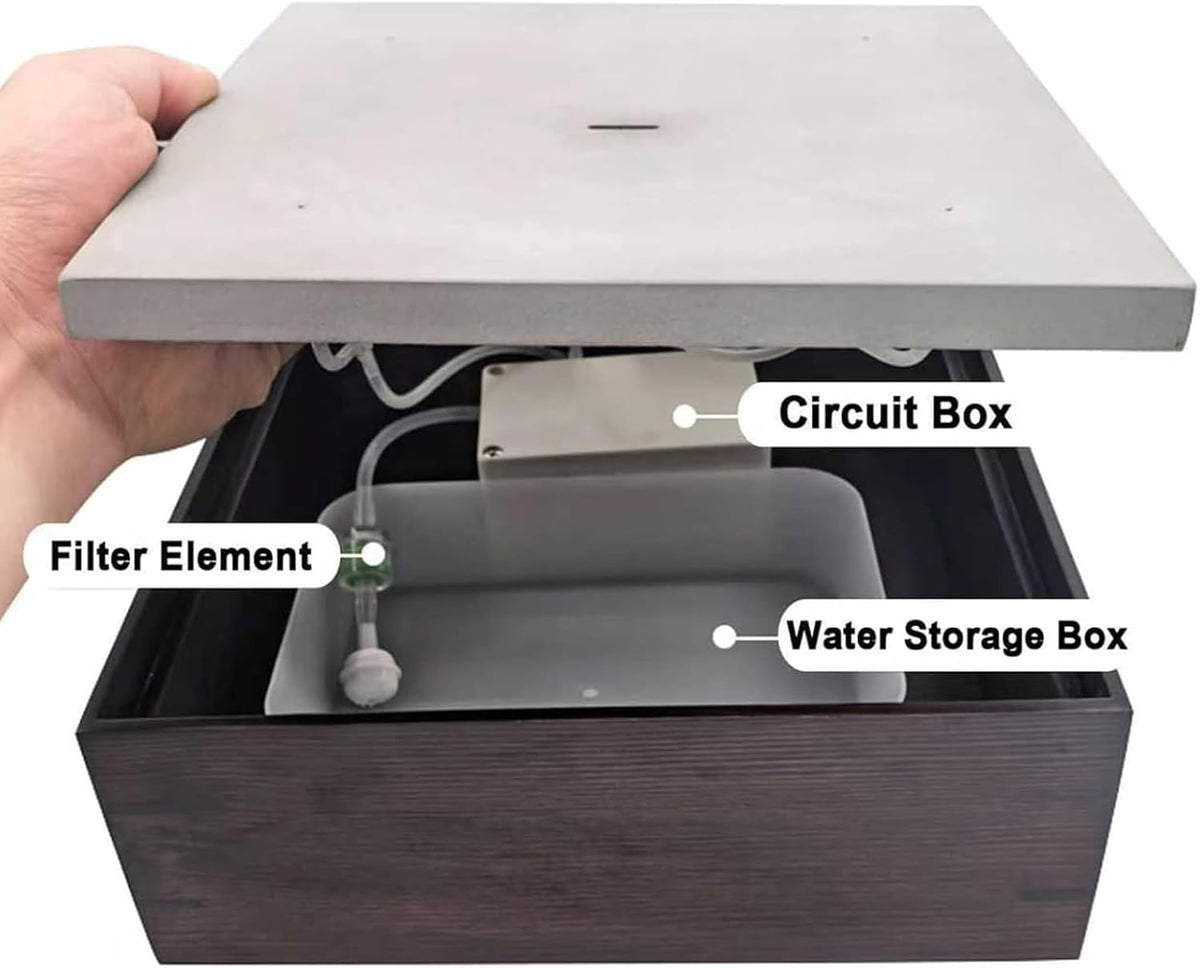 Automatic Water Drop Cat Teaser, Electric Water Drop Cat Toy with 600ml Water Storage Box, Built-in Removable Washable Filter, Adjustable Flow Rate, for Home Relaxation (Brown)