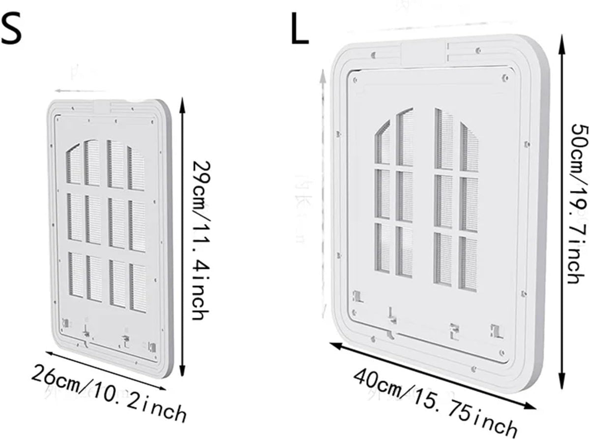Large Dog Screen Door with Flap Opening | Self-Closing Pet Door for Dogs and Cats with 4 Entry Ways Large Animal Door(White,L) (White S)