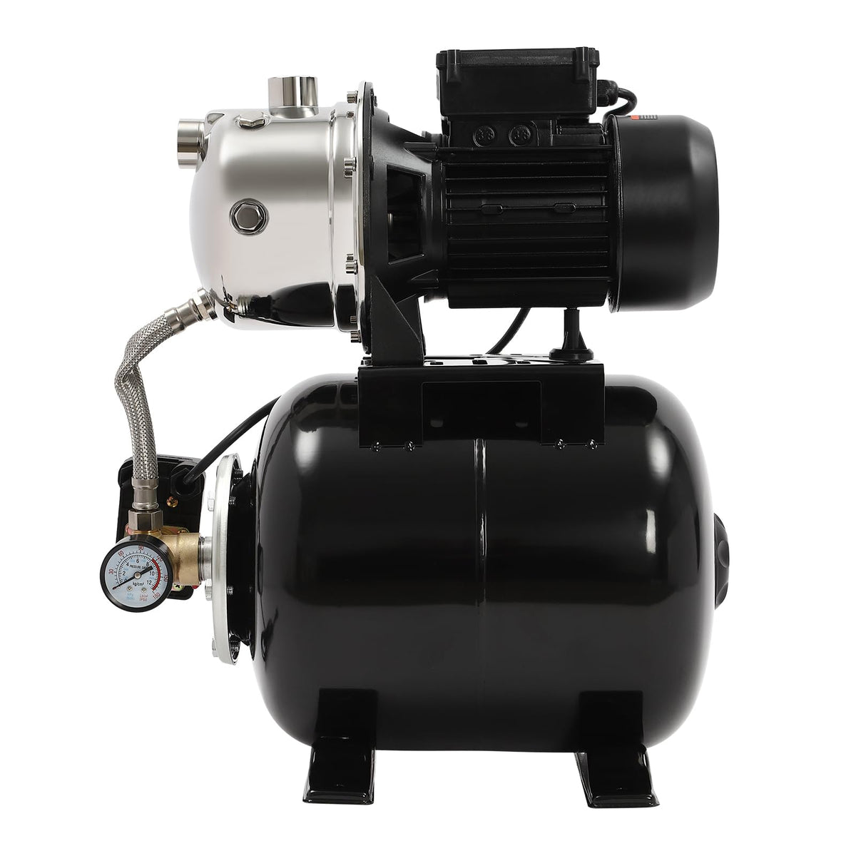 1HP Shallow Well Pump with Pressure Tank, 793GPH Irrigation Jet Pump, 110V Automatic Water Pumps Booster System Max. Head 147.64ft for Garden Lawn Farm Home (Green, 1 Hp)