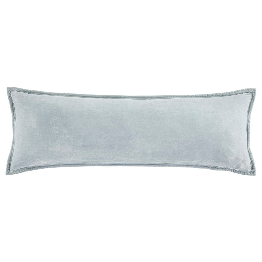 HiEnd Accents Stella Faux Silk Velvet Green Ochre Long Lumbar Pillow