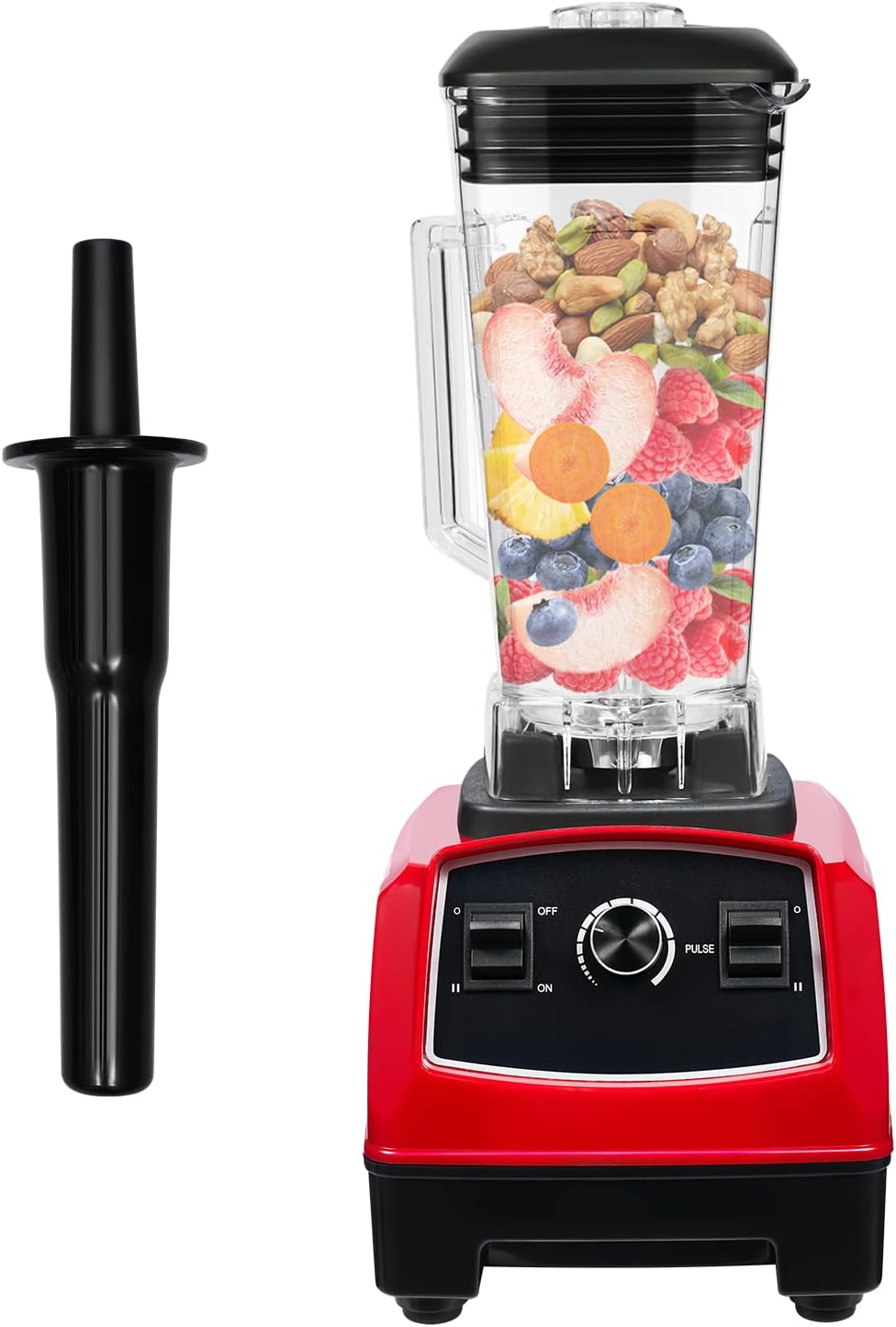 Professional Blender, 2000ml Capacity, 2200W Power, 45000RPM Speed, Red Color, Smoothies and Shakes