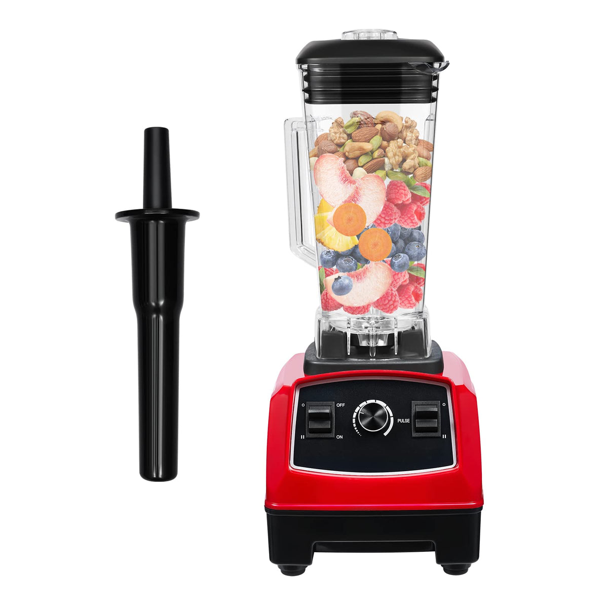Professional Blender, 2000ml Capacity, 2200W Power, 45000RPM Speed, Red Color, Smoothies and Shakes