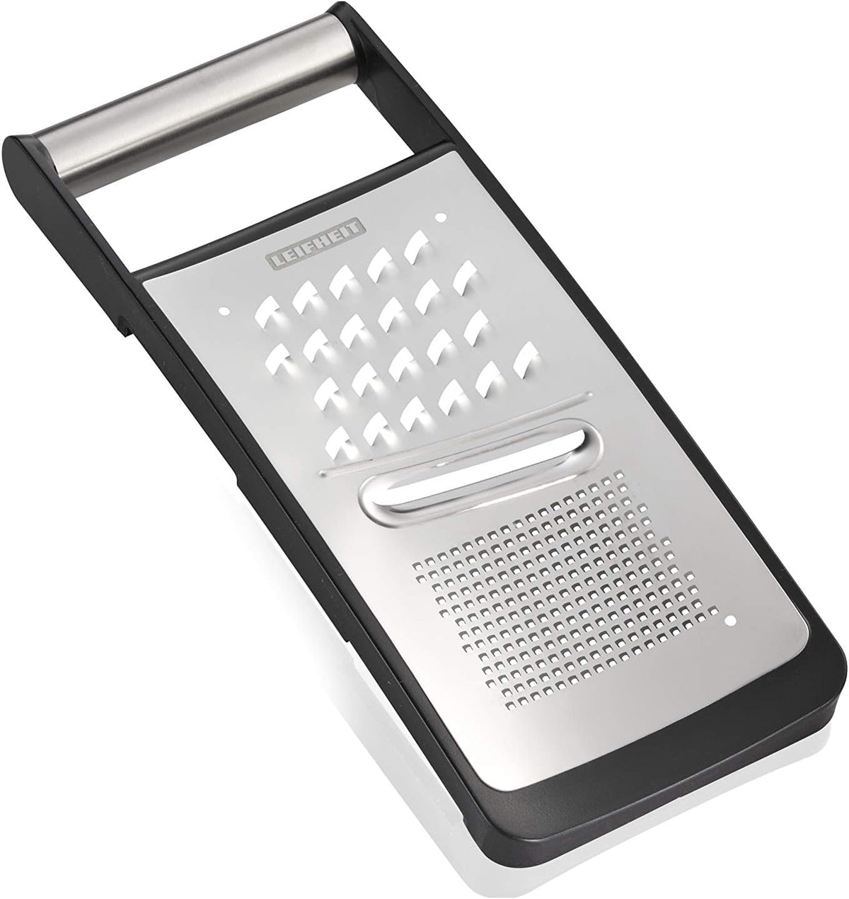Leifheit Micro Cut S Proline Coarse Grater, Silver/Black