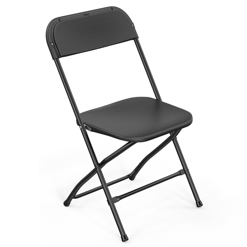 VINGLI 40 Pack Black Plastic Folding Chair, Indoor Outdoor Portable Stackable Commercial Seat with Steel Frame 350lb. Capacity for Events Office Wedding Party Picnic Kitchen Dining