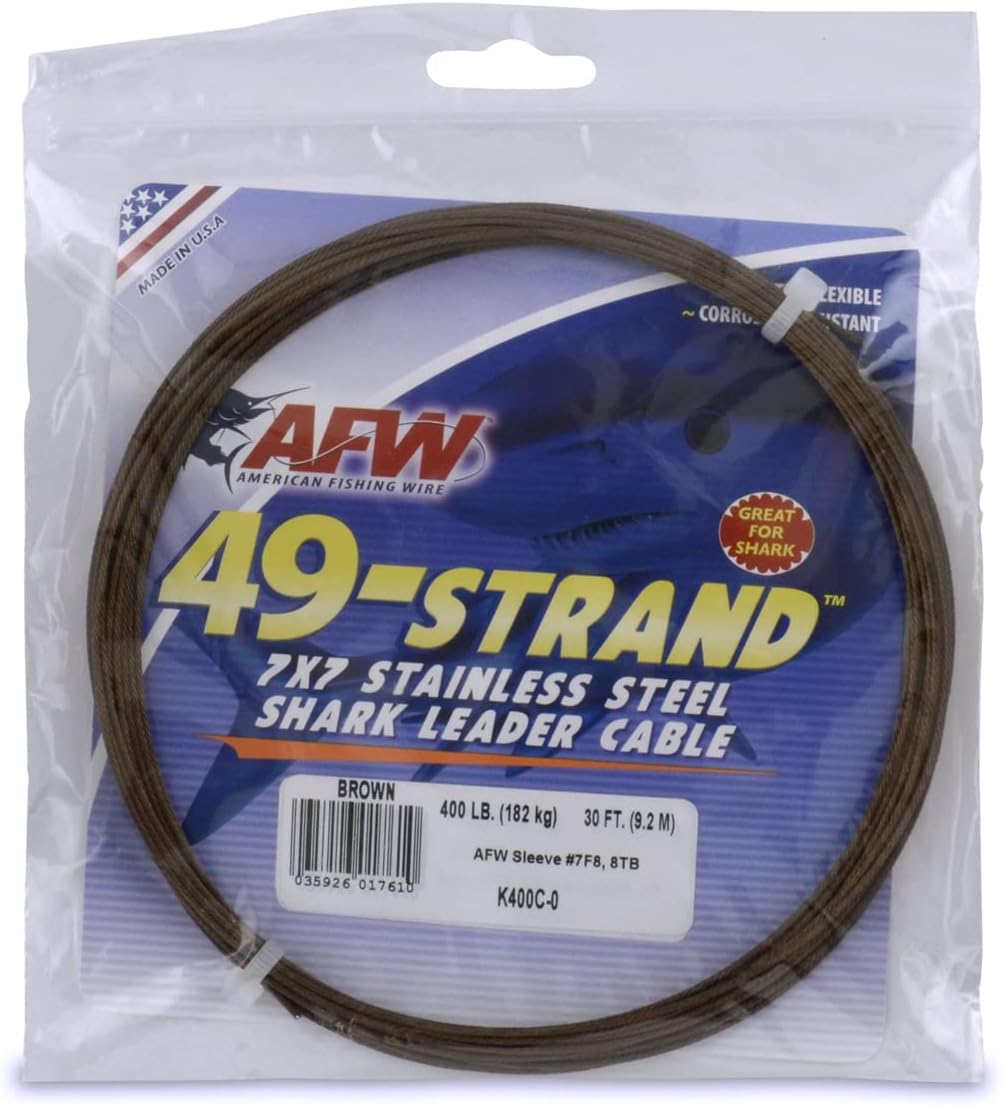 AFW Fishing Wire 49 Strand, 7x7 Stainless Steel Leader Cable, 90lb to 900
