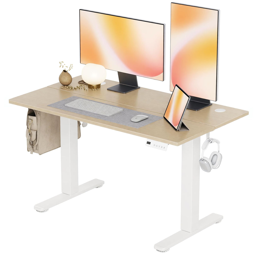 Claiks Electric Height Adjustable Standing Desk, 48x24 Inch, Nature